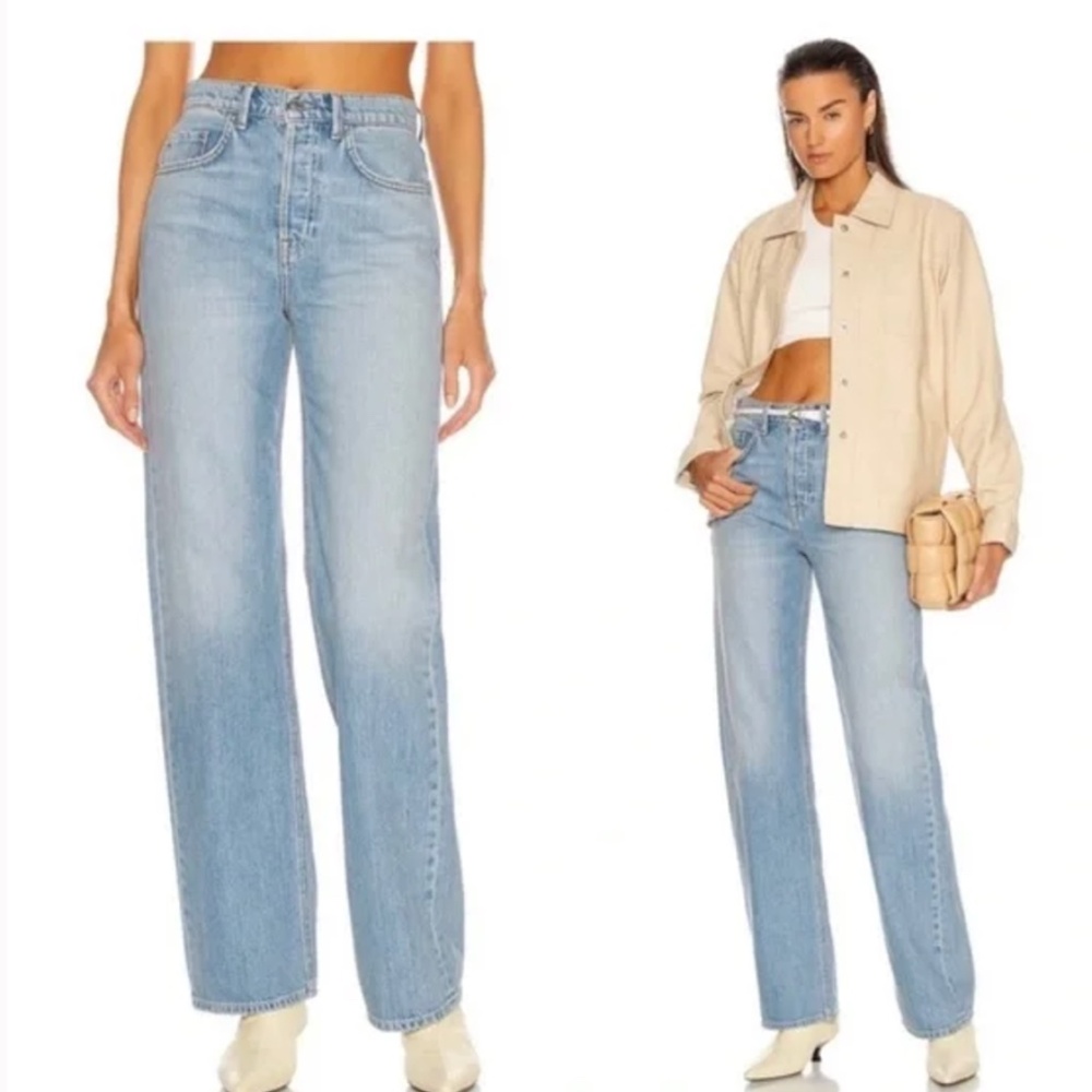 GRLFRND Straight Leg Light Blue Jeans